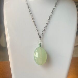 Artisan stone polished Green Pendant Necklace
